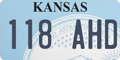 KS license plate 118AHD