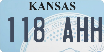KS license plate 118AHH