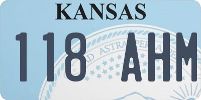 KS license plate 118AHM