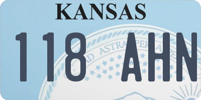 KS license plate 118AHN