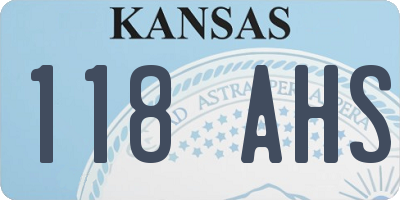 KS license plate 118AHS