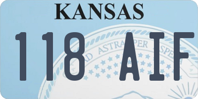 KS license plate 118AIF