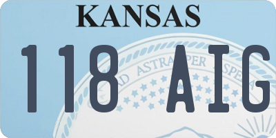 KS license plate 118AIG