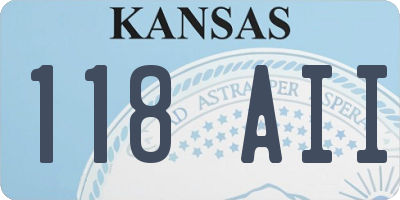 KS license plate 118AII
