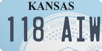 KS license plate 118AIW