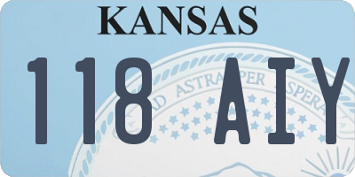 KS license plate 118AIY