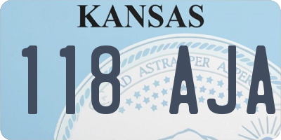 KS license plate 118AJA