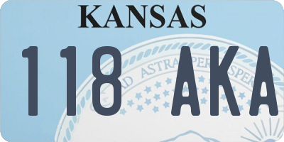 KS license plate 118AKA