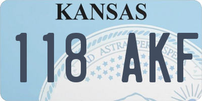 KS license plate 118AKF