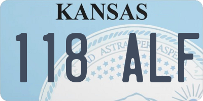 KS license plate 118ALF