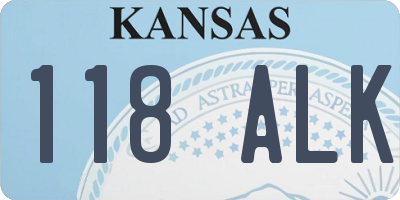 KS license plate 118ALK
