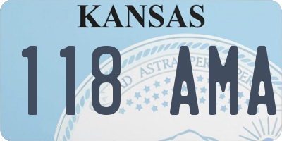 KS license plate 118AMA