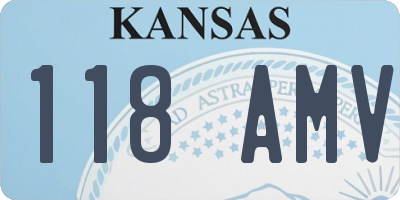 KS license plate 118AMV