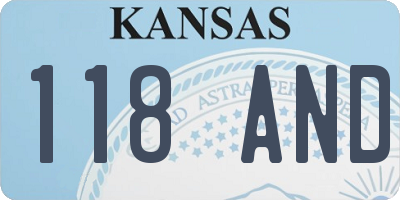 KS license plate 118AND