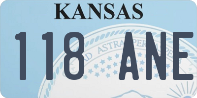 KS license plate 118ANE