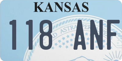 KS license plate 118ANF