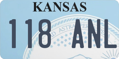 KS license plate 118ANL