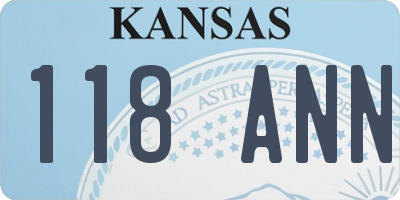KS license plate 118ANN