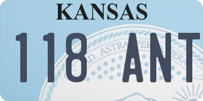 KS license plate 118ANT