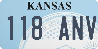 KS license plate 118ANV