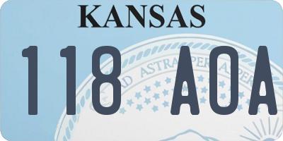 KS license plate 118AOA