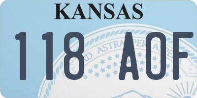 KS license plate 118AOF