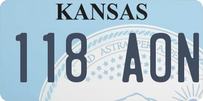 KS license plate 118AON