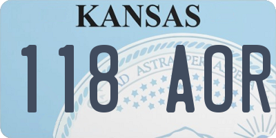 KS license plate 118AOR