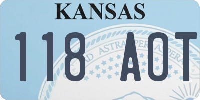 KS license plate 118AOT