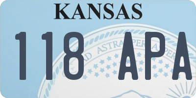 KS license plate 118APA