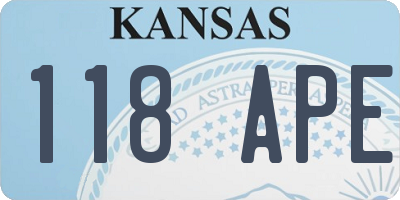 KS license plate 118APE