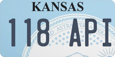 KS license plate 118API