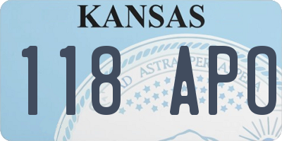 KS license plate 118APO