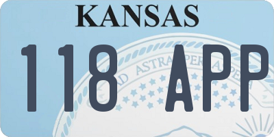 KS license plate 118APP