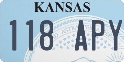 KS license plate 118APY