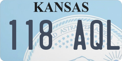 KS license plate 118AQL