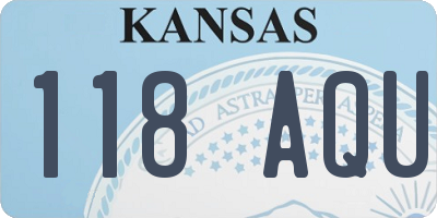 KS license plate 118AQU