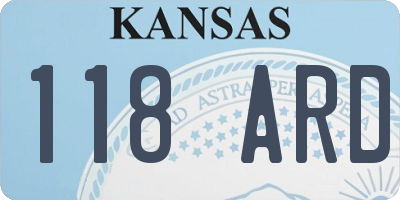 KS license plate 118ARD