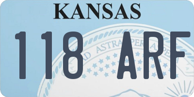 KS license plate 118ARF