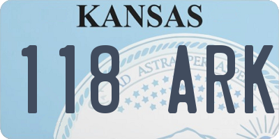 KS license plate 118ARK