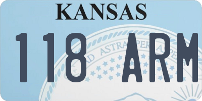 KS license plate 118ARM