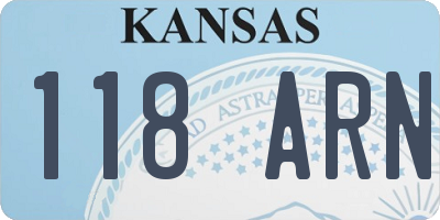 KS license plate 118ARN