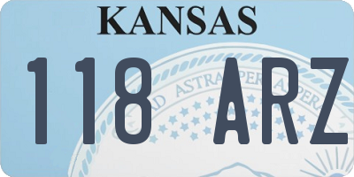 KS license plate 118ARZ