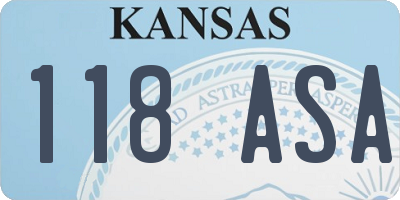 KS license plate 118ASA