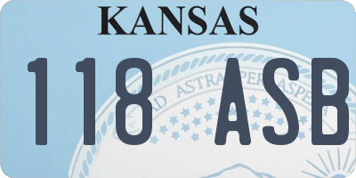 KS license plate 118ASB