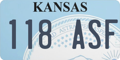 KS license plate 118ASF