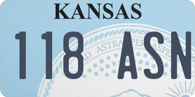 KS license plate 118ASN