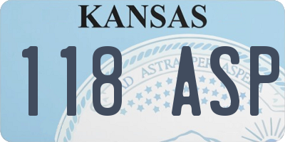KS license plate 118ASP
