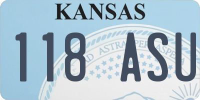 KS license plate 118ASU