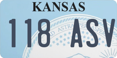 KS license plate 118ASV